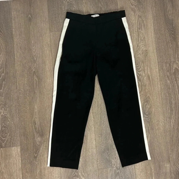Aritzia Babaton Conan Pant Terado Side Stripe Crop Trousers Straight Leg Black - Picture 5 of 13